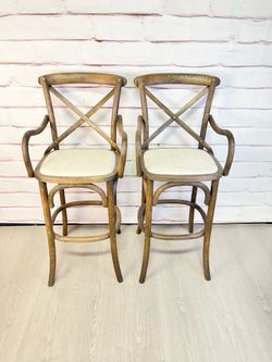 Country Style Tall Bar or Counter Stools 2pc