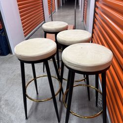 Beige/ Gold Bar Stools (Price Negotiable)