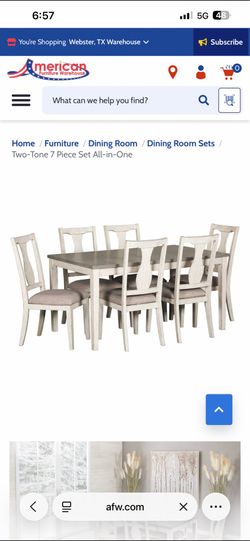 Dining room table and chairs