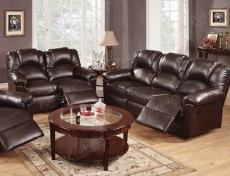 Brand new dark brown or black 83" sofa + 59" loveseat recliners