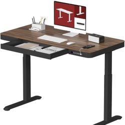 ✌️FLEXISPOT  Comhar Electric Standing Desk with Drawers Charging USB A to C Port, Height Adjustable 48" Whole-Piece Quick Install Home Office Comput