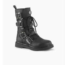 Demonia: Black Vegan Leather  Boot Size 10