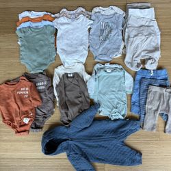41 Items 0-3 Month Boys Baby Clothes and Sleepers