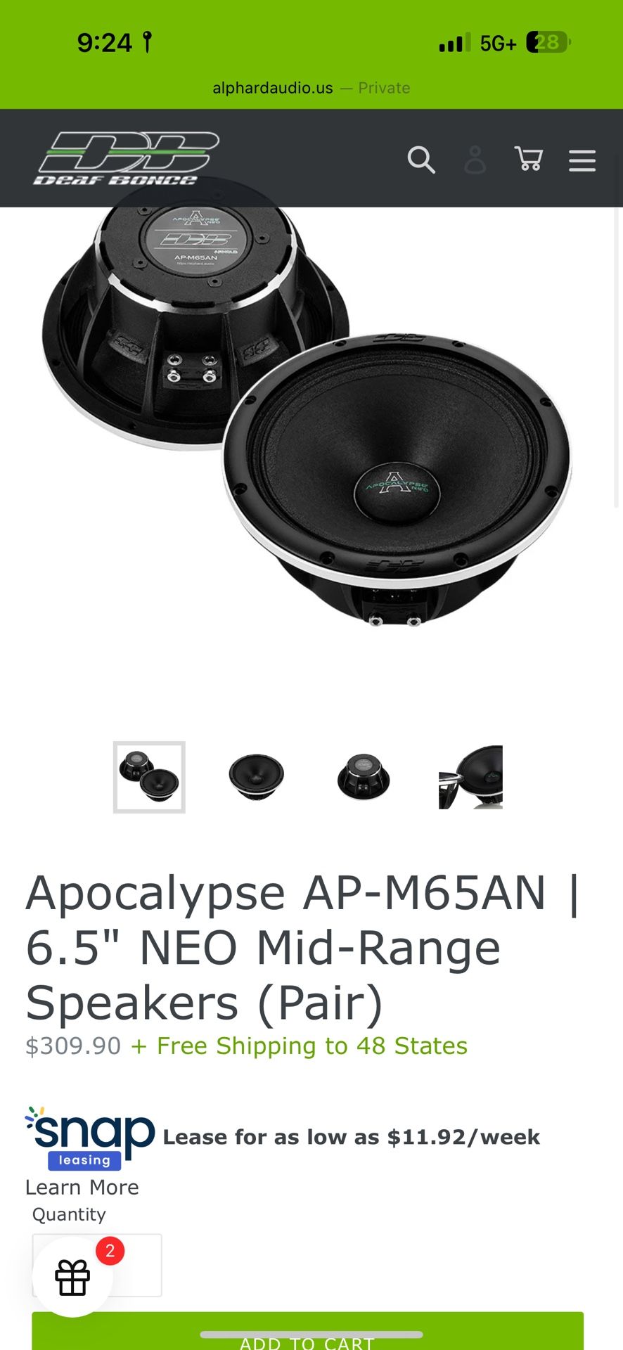 AP-65AN 6.5” neo mid range speakers