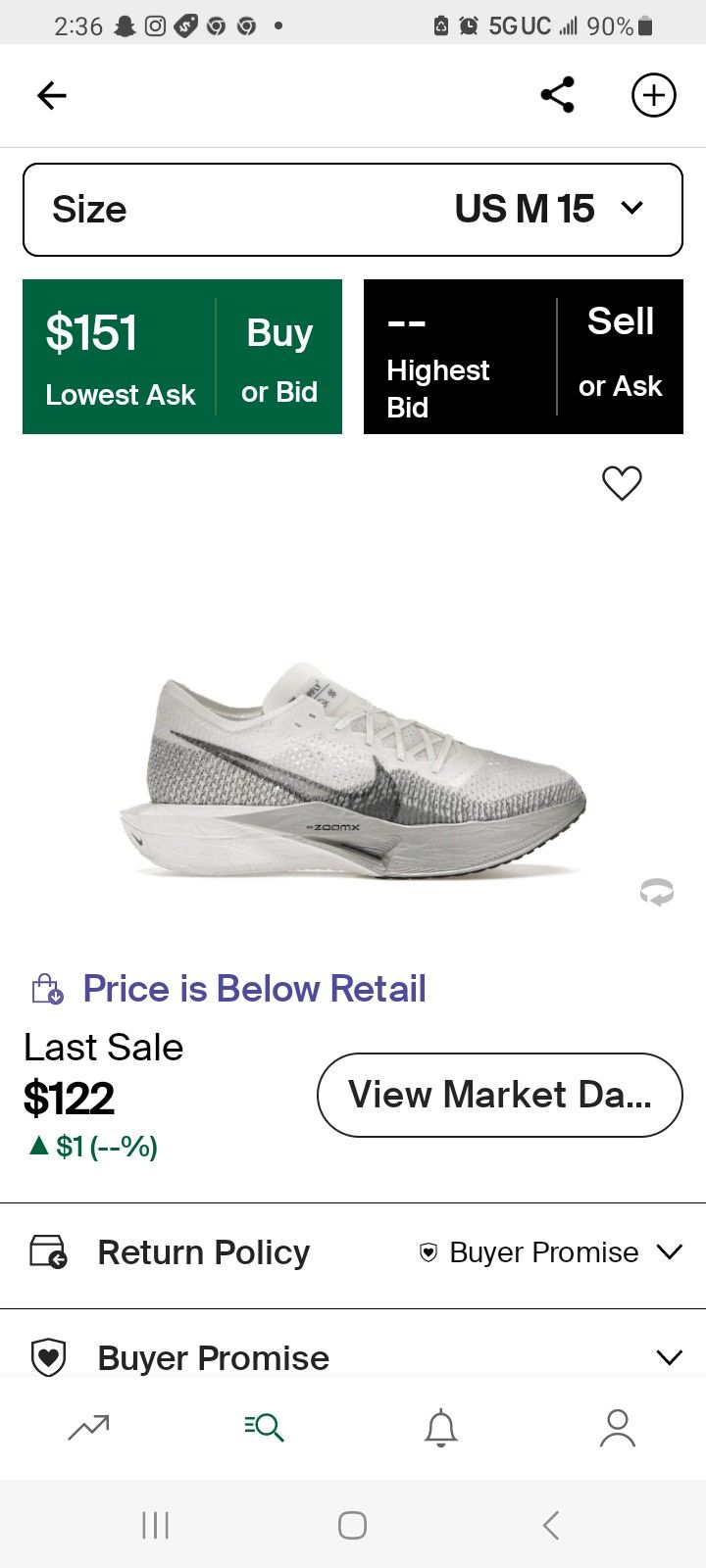 Brand New Nike Running Shoes Tried On But Never Worn Size 15 Men's $50