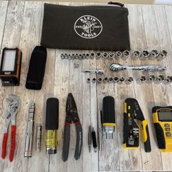 Tool Set: Klein, Knipex, DeWalt (excellent)