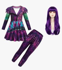 Halloween Costume Girls Zipper Jacket and Pants Costumes with Wig Princess Halloween Dress Up Outfits, 3T-4T

Disney Descendants Mal costume set for k