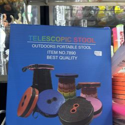 Telescopic portable stool for outdoors