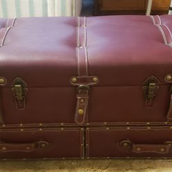 Braxton Faux Leather Storage Trunk Never Used