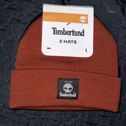 Timberland Knit 2 Pack Cuffed Beanie Hats - Brown & Black