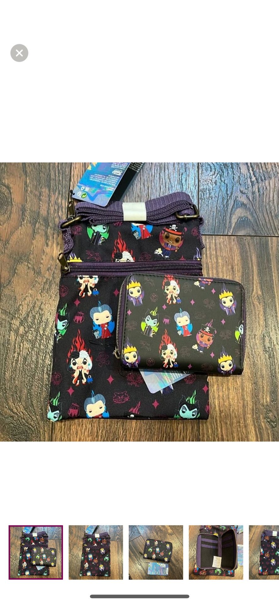 DINSEY VILLAINS FUNKO WALLET AND BAG