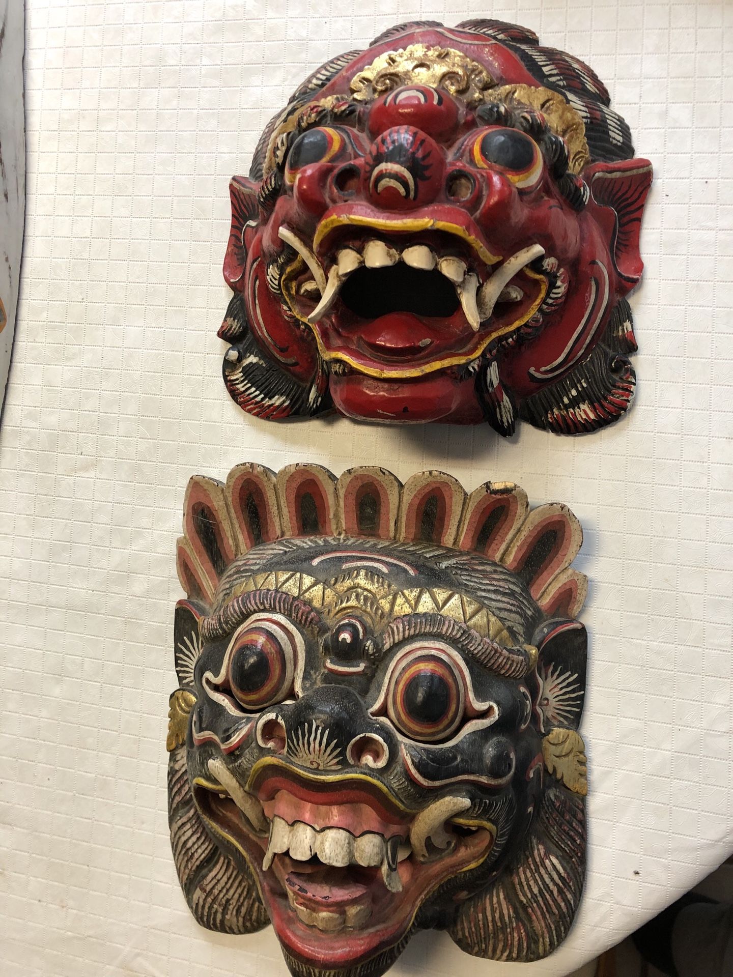 Wood painted masks