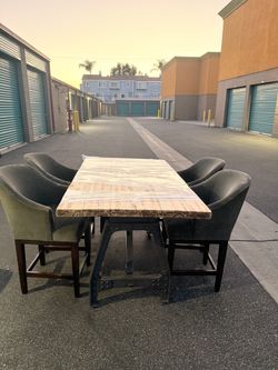 Industrial Dining Table with 4 Chairs