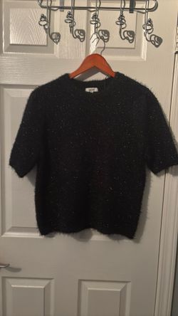 Ladies top sparkling black