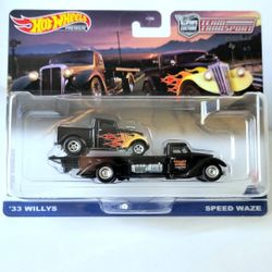 Hot Wheels Premium Team Transport '33 Willys & Speed Waze 