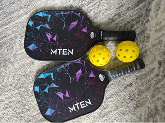 Pickleball paddles and balls