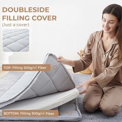 3Inch Narrow Twin Mattress Topper Cover (Only Cover), Cot Mattress Protector Bedding,Foam and Latex Mattress Cover with Zipper,Pillow Top and Bottom(7