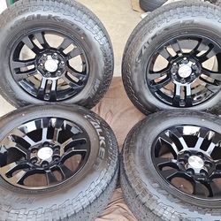 18"black powder coated Chevy wheels tires brand new