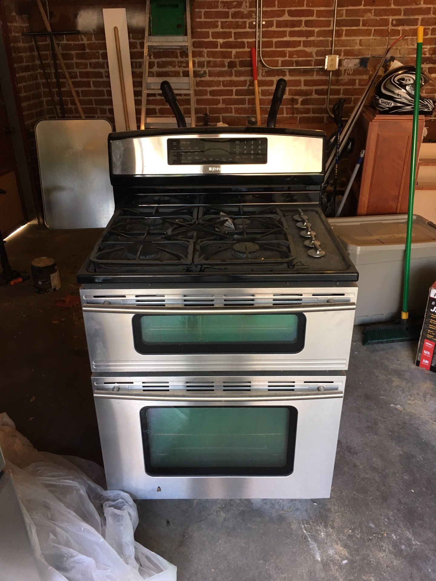 Jennair electric/gas dual fuel stainless double oven range jenn air