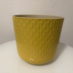 Yellow Ceramic Planter Pot Borralhetra Portugal
