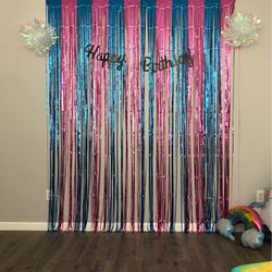 Birthday Streamers and Sign