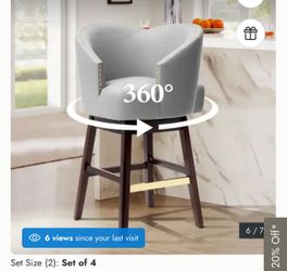 Swivel Faux Leather Upholstered Solid Wood Counter Barstools