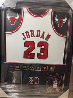 Michael Jordan autographed Bulls jersey professionally framed