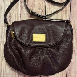 MARC JACOBS Burgundy Leather Crossbody Bag