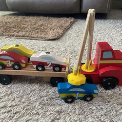 Wooden Shape sorting Truck And Wooden Car Career Toy 