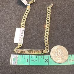 10kt 9” 8.7g Esclava Bracelet with name Jesus