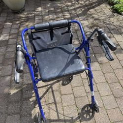 Elderly Walker With Wheels, Foldable