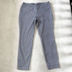 Tommy Bahama Womens Blue &amp; White Pants Size10 with side zipper  