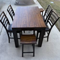 7 Piece Counter Height Dining Set with Leaf  