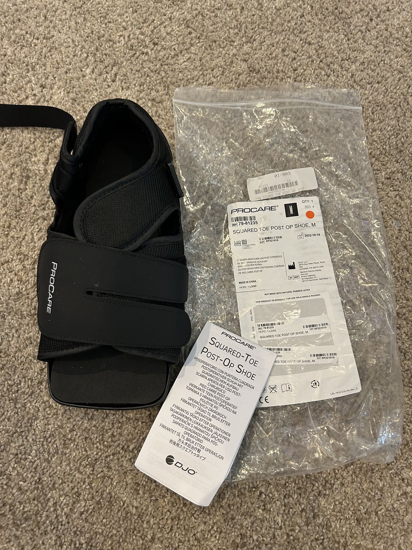 Procare Squared Toe Post OP Shoe