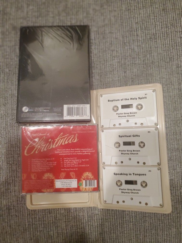 Bible New Testament CD, 3 Holy Spirit Cassette Tapes, Christmas Music DVD