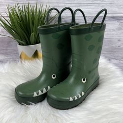 Toddler Size 10 Crocodile Green Rain Boots Boy