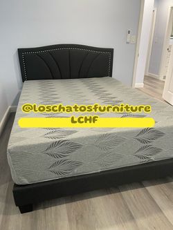 Queen size bed frame and mattress