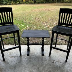 Wooden Chairs And Accent Table