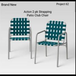 Brand New Acton 2 Pk Strapping Patio Club Chair