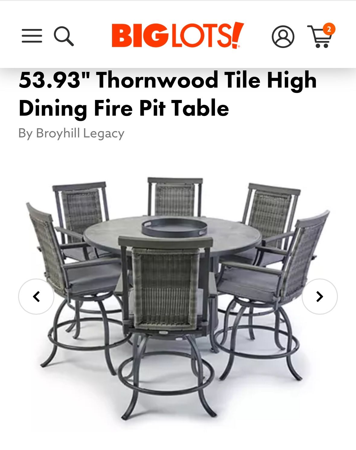 Broyhill Thornwood High Fire Pit Dining Set Broyhill Thornwood