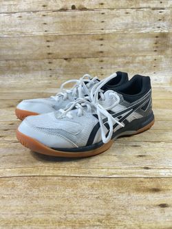 Asics Gel Rocket 9 Women’s Size 11 White Black Volleyball Shoes - 1072A034