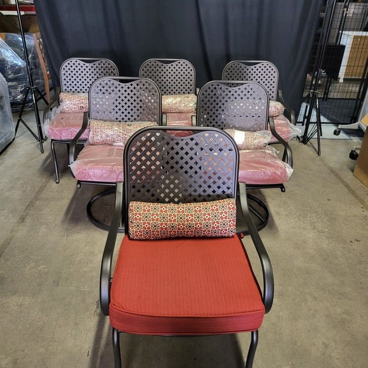 New Patio Dining Chair Set with Cushions