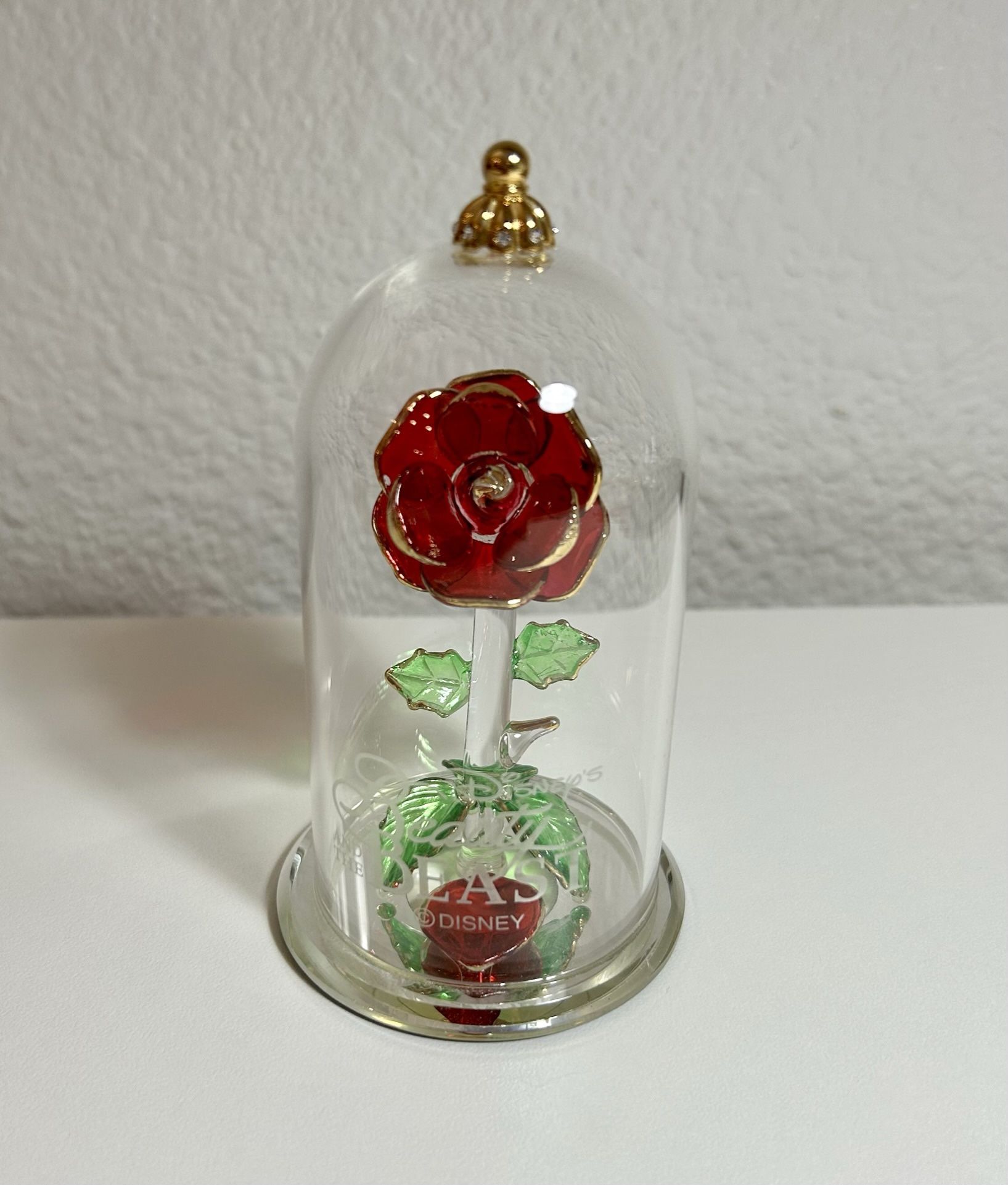 Disney Arribas Brothers Beauty And The Beast Enchanted Rose Glass Sculpture