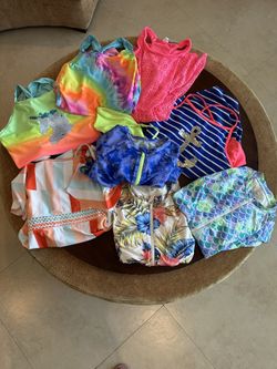 Lot Of Girls’ Bathing Suits Size 10-12 And Coverup