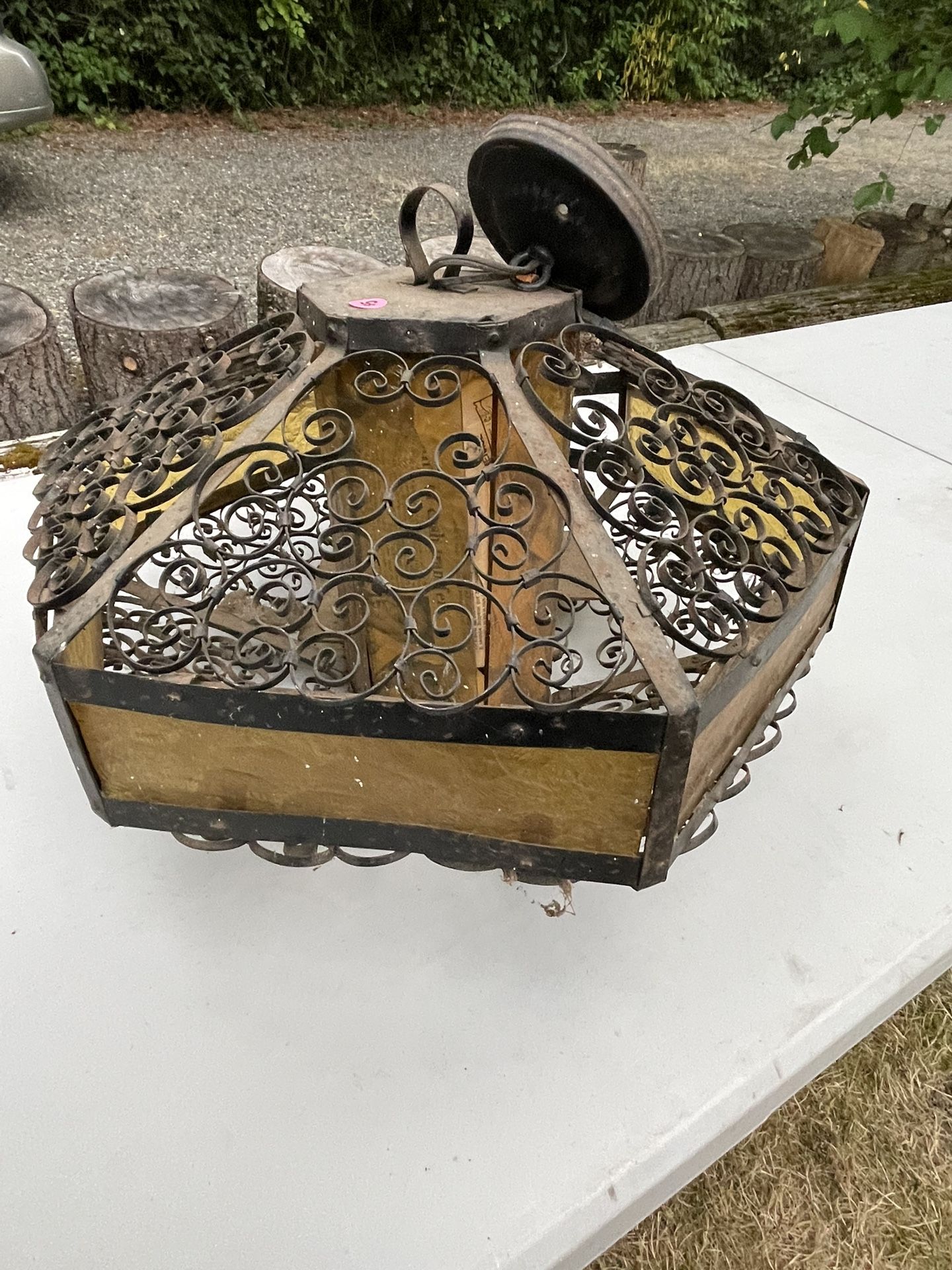Antique Wrought Iron Light Fixtures