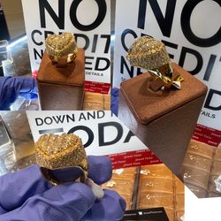 10kt Gold W 3.30ct Diamond Nugget Heart Ring