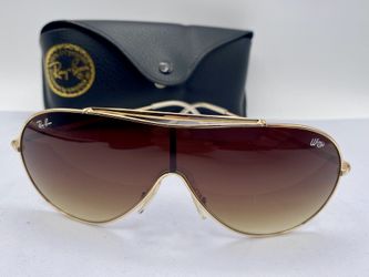 Ray-Ban Wings RB3597-N 001/13 Gold Frame Brown Gradient Sunglasses 14