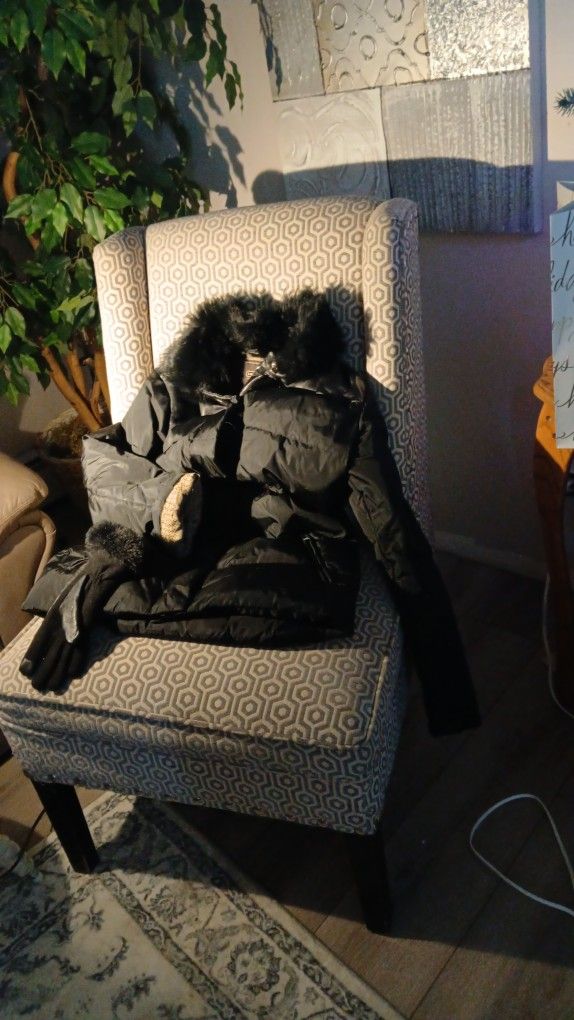 Coach Leather Wear Coat Size XS Black With Leathertrim
