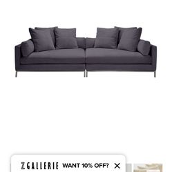 Z Gallerie Large Deep Sofa 