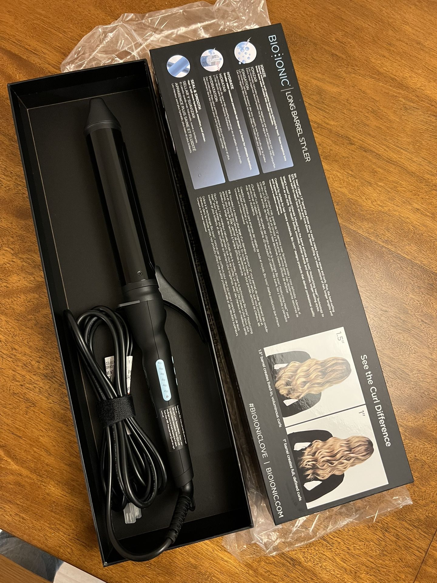 Bio Ionic Long Barrel Curling Iron Styler Inch